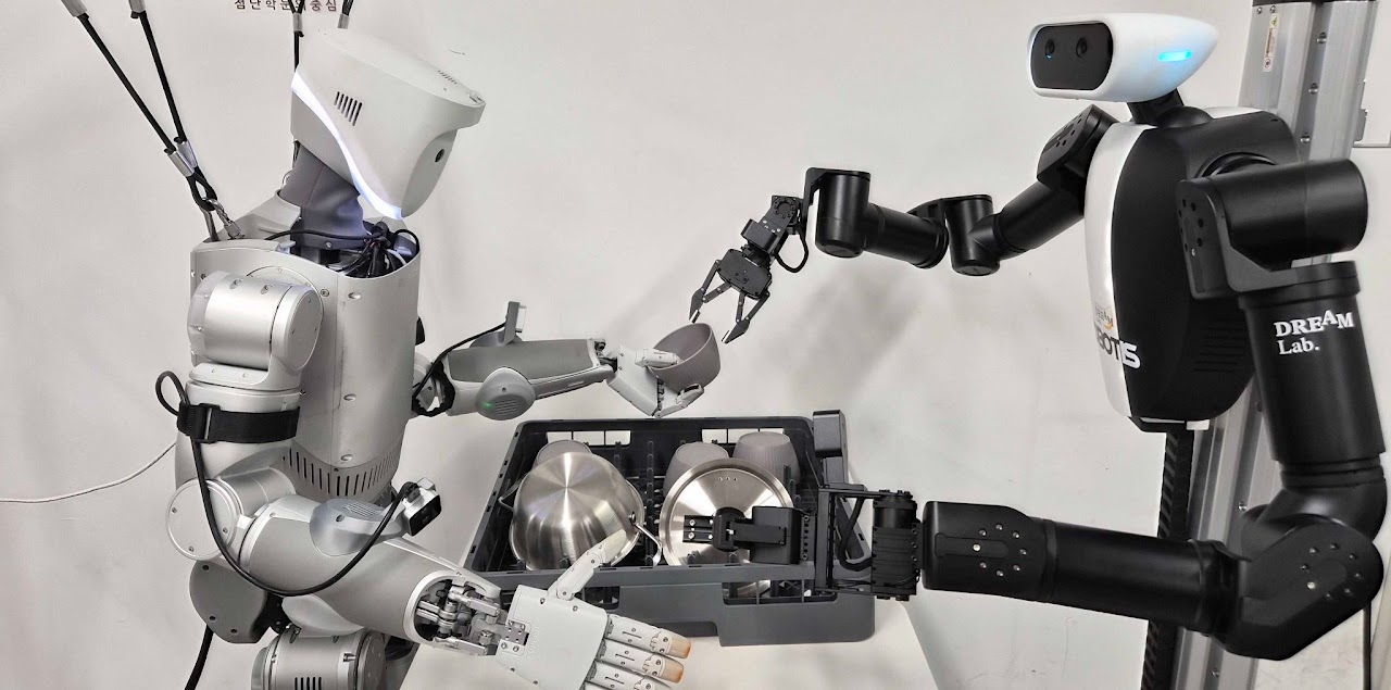 Dual-arm humanoid robots manipulating objects